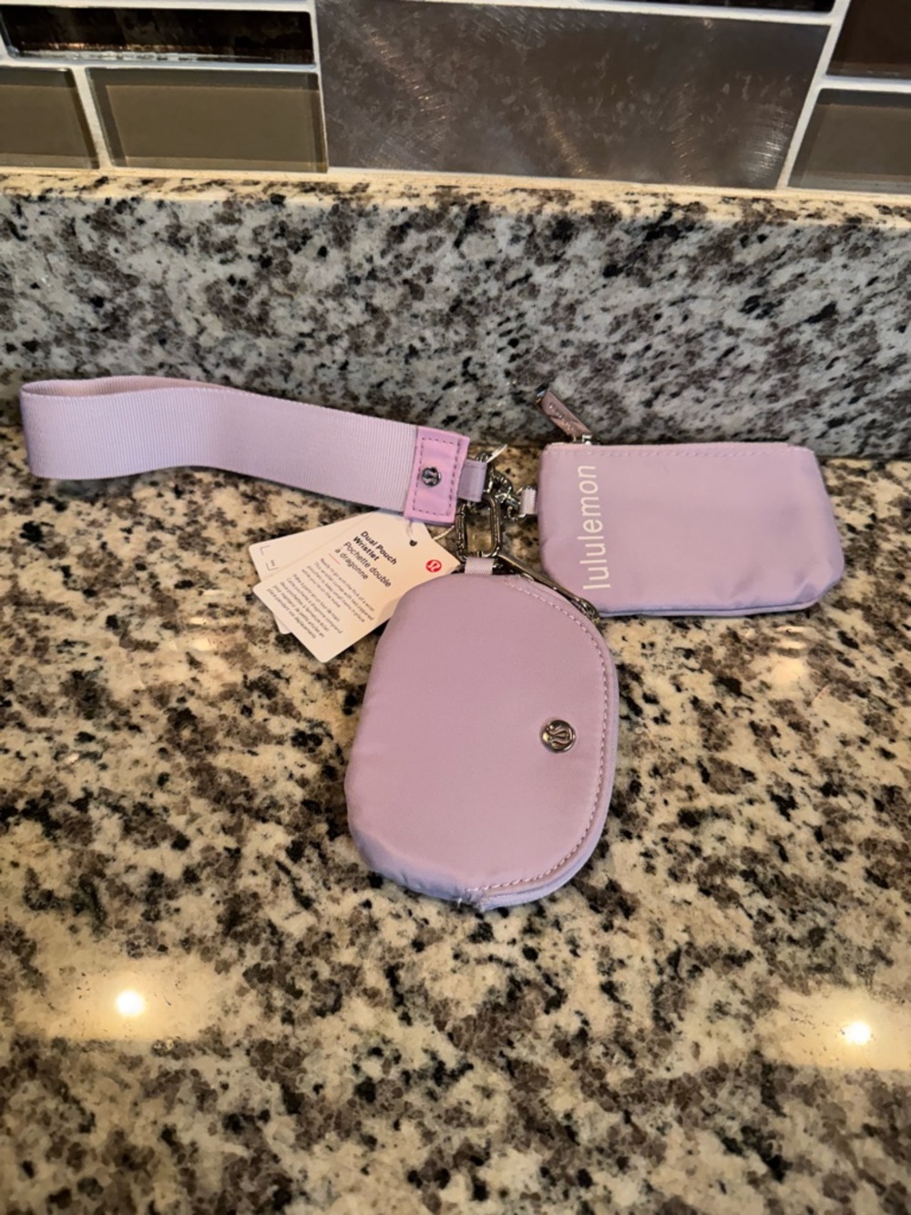 lululemon athletica Lilac Double Pouch Wristlet Key & Card Holder